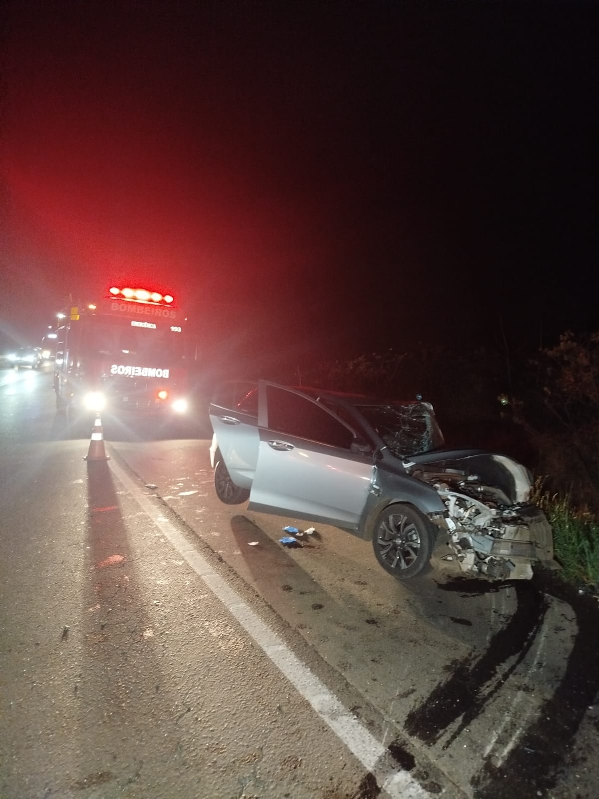 Homem fica ferido em colisão na BR-282