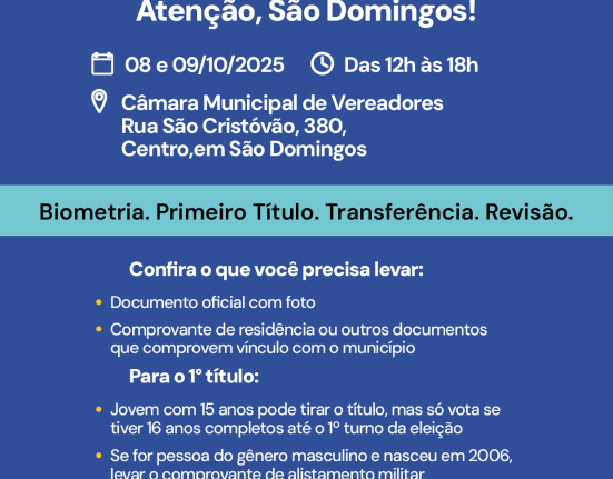 Justiça Eleitoral em Movimento chega a São Domingos em outubro