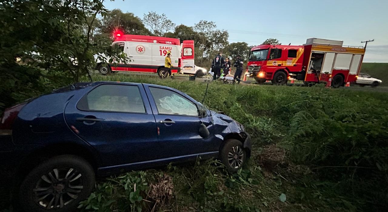Motorista fica ferido em acidente na SC-480