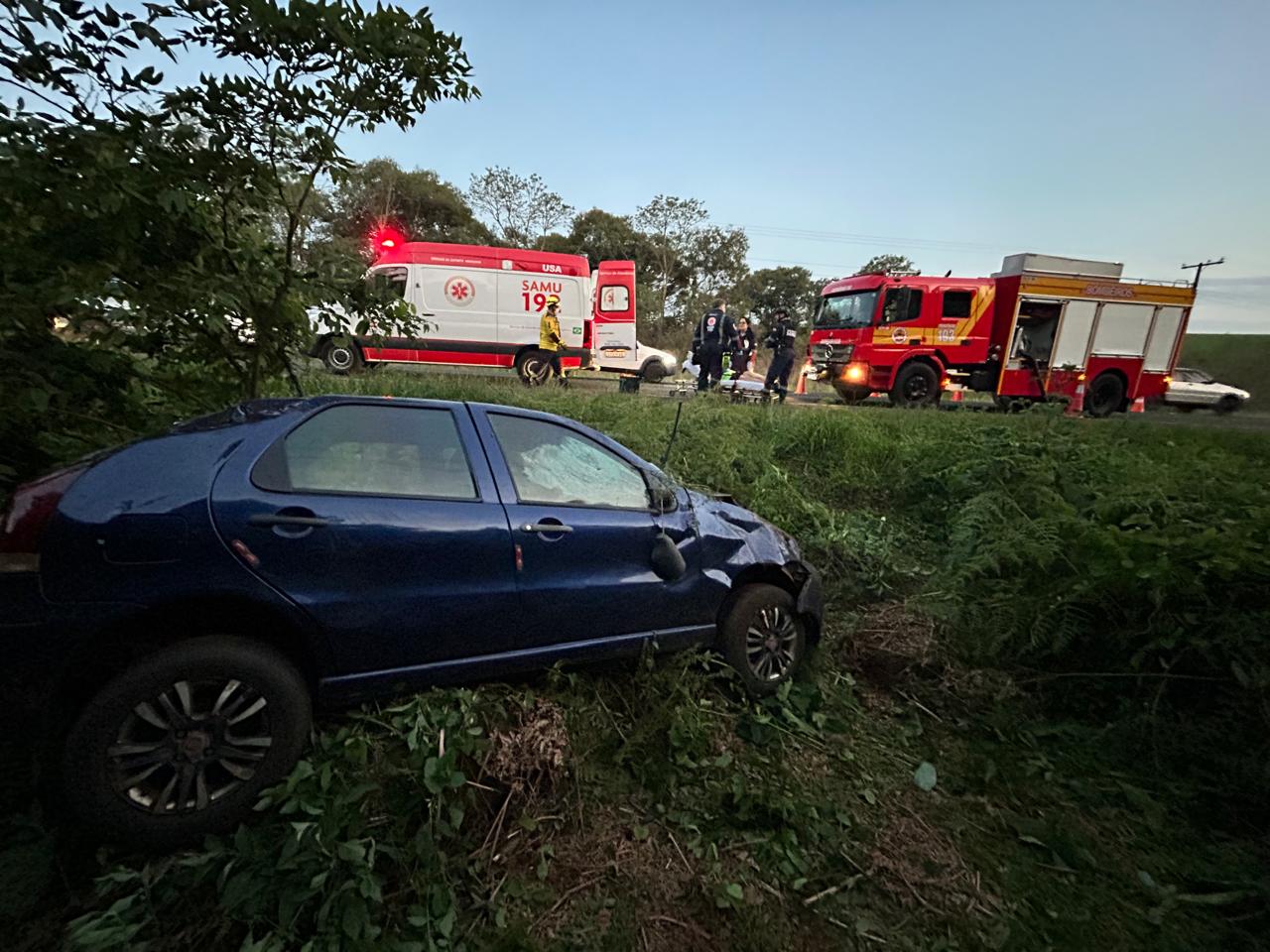 Motorista fica ferido em acidente na SC-480
