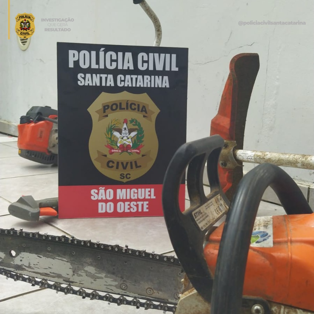 Polícia Civil recupera motosserra e roçadeira furtadas