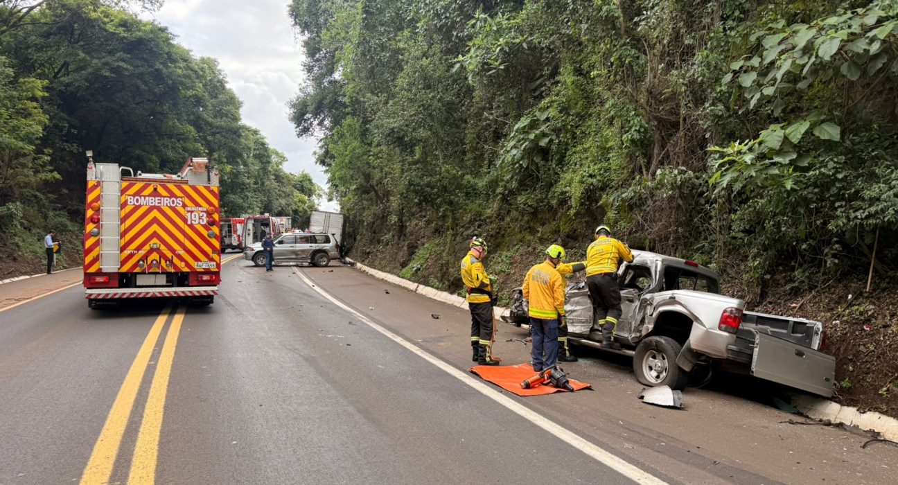 Grave acidente na BR-282 entre Chapecó e Nova Itaberaba