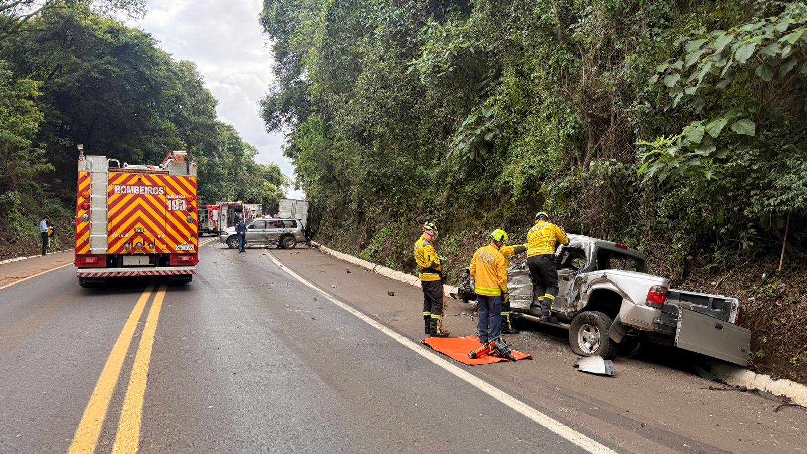Grave acidente na BR-282 entre Chapecó e Nova Itaberaba