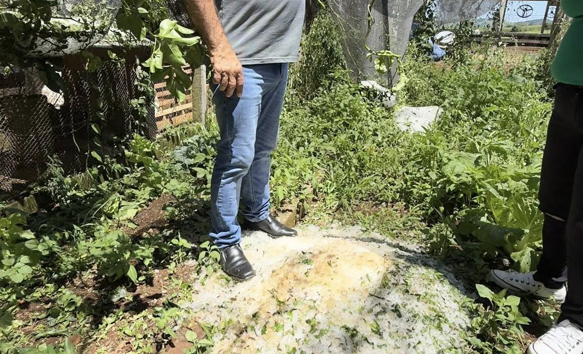 Prefeitura acompanha danos causados por granizo no interior de Ipuaçu