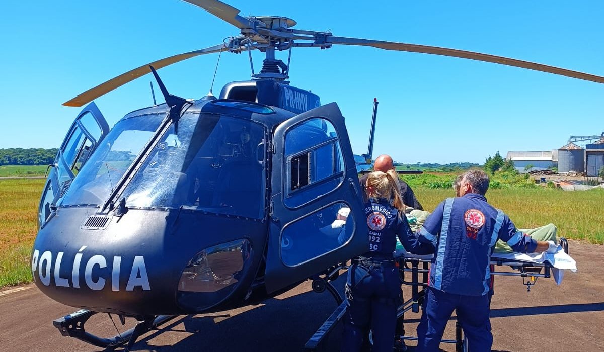 Paciente com infarto é transferido por aeronave para Xanxerê