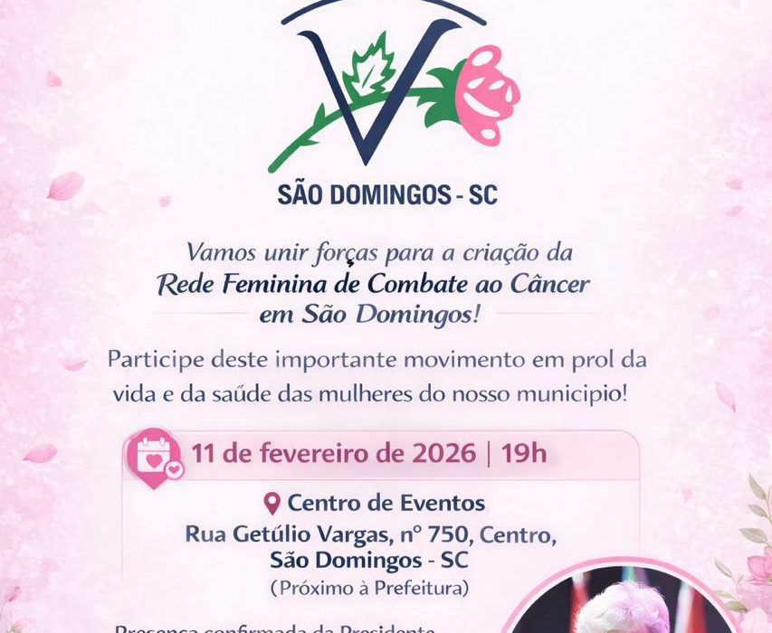 São Domingos promove palestra informativa para criação da Rede Feminina de Combate ao Câncer