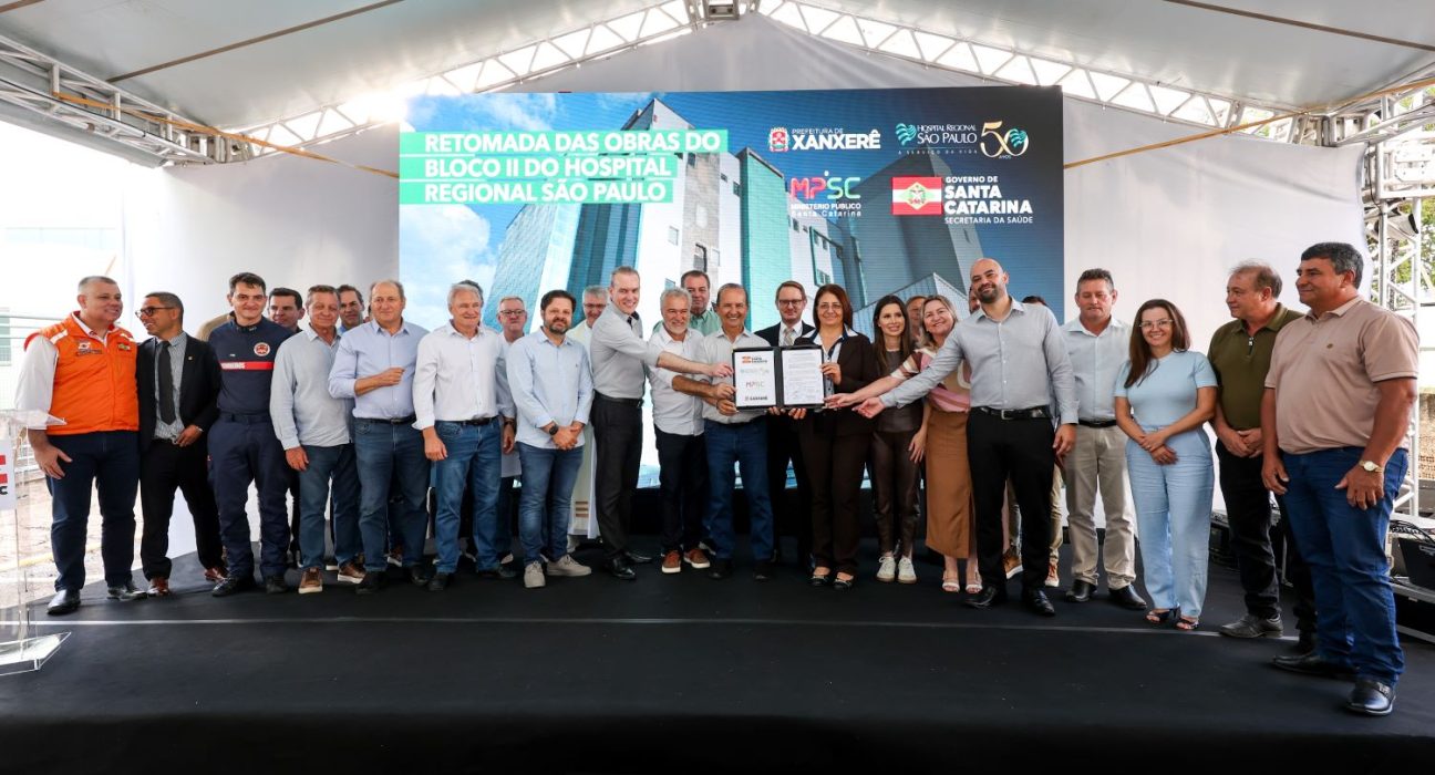 Governador anuncia retomada de obras no Hospital de Xanxerê