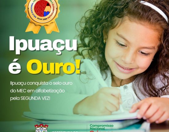 Ipuaçu conquista Selo Ouro em alfabetização