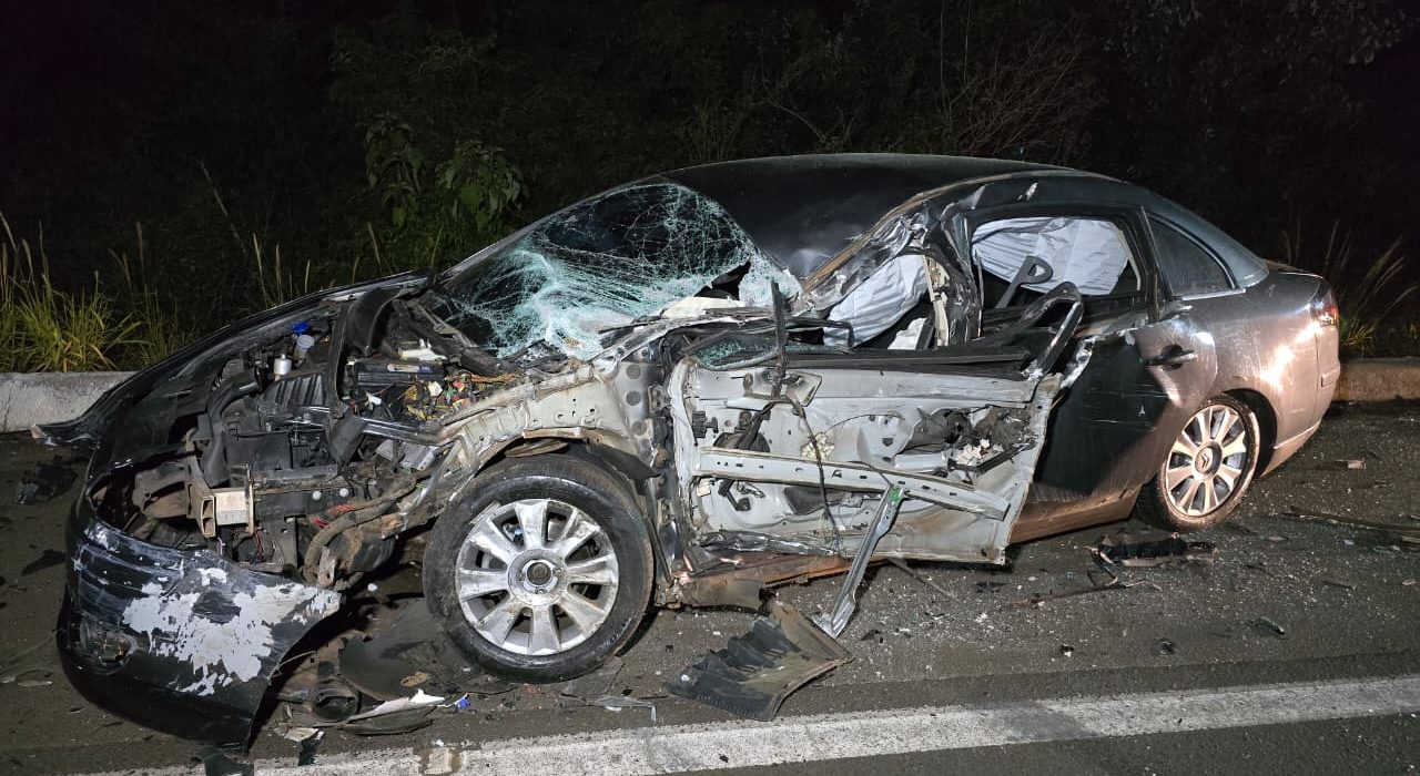 Colisão frontal deixa dois feridos na BR-282 entre Xaxim e Cordilheira Alta