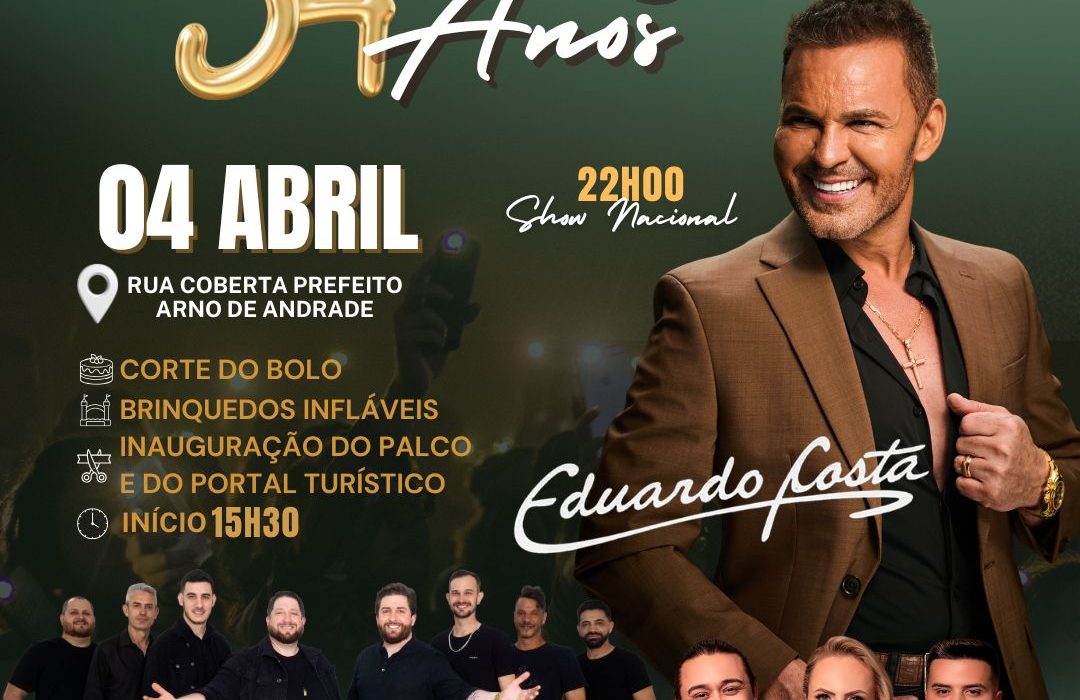 Ipuaçu celebra 34 anos com festa, inaugurações e show nacional