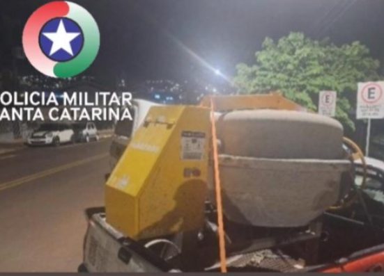 Polícia recupera betoneira furtada e prende envolvidos por receptação em Xanxerê