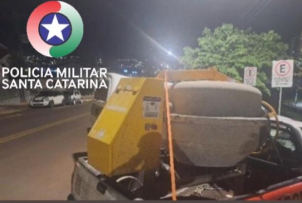 Polícia recupera betoneira furtada e prende envolvidos por receptação em Xanxerê