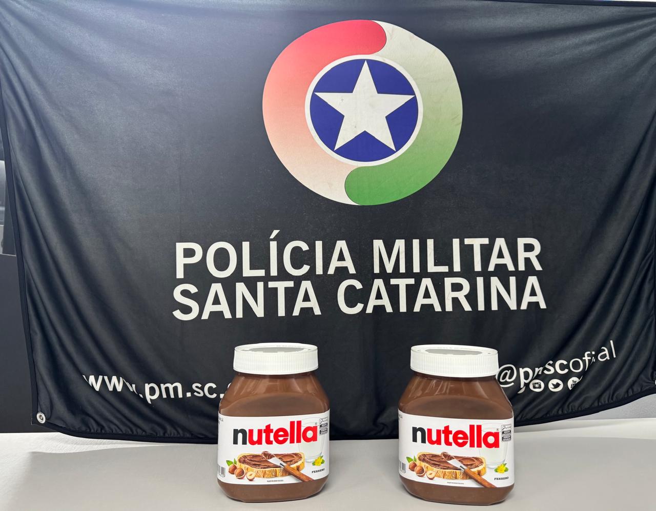 Rapaz foi preso por furtar dois potes de Nutella - Foto Polícia Militar