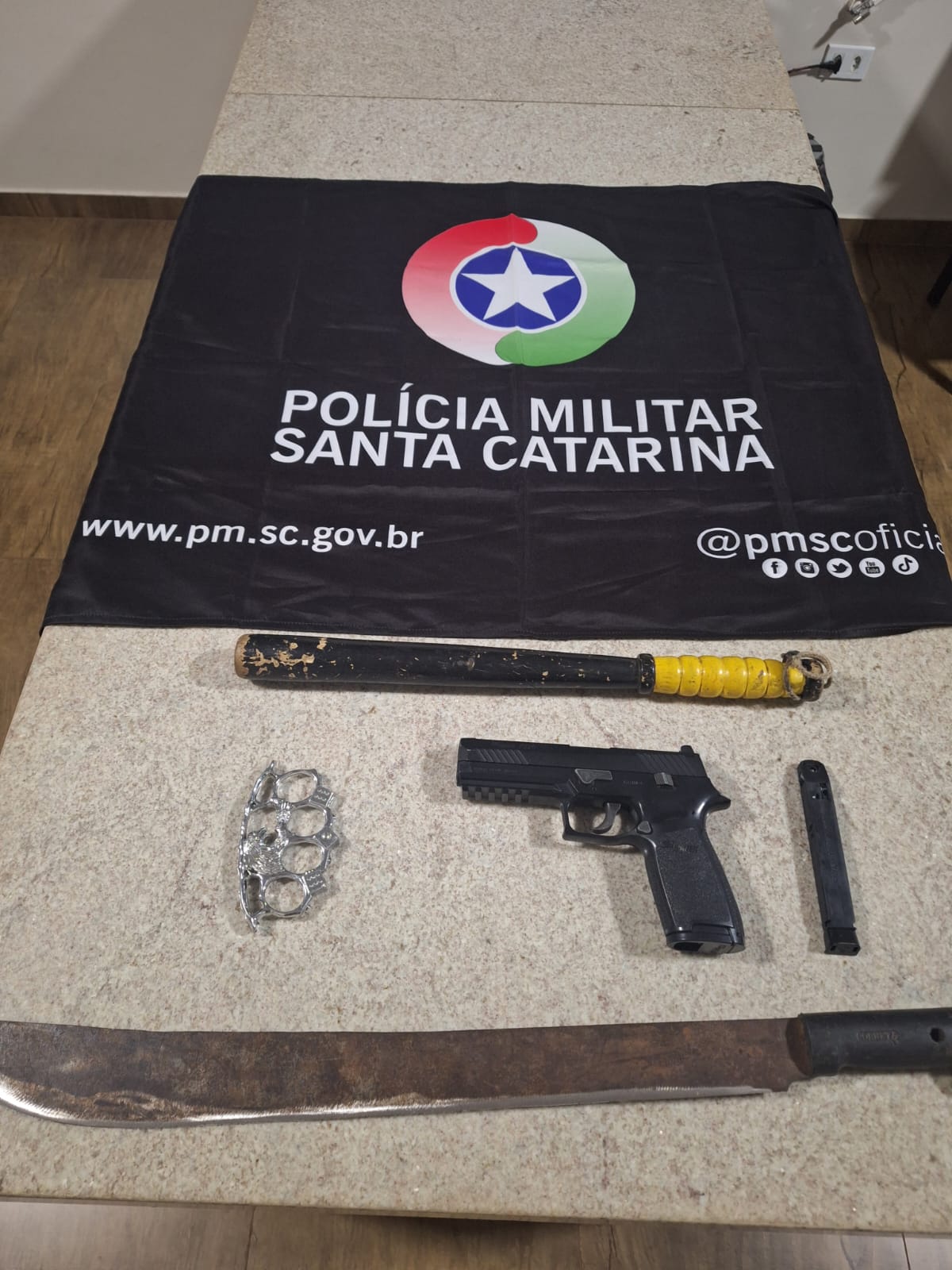 Ameaça e posse de arma branca mobilizam polícia na SC-163