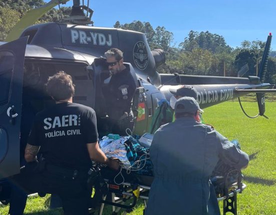 Jovem é socorrido por helicóptero após picada de abelha