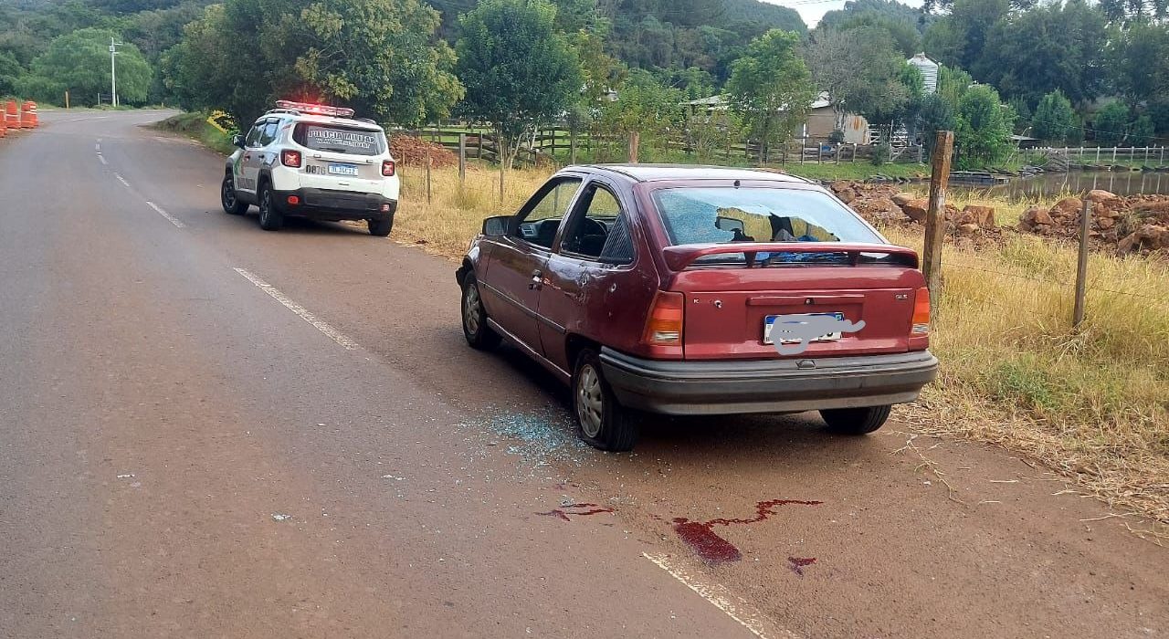 Suspeito de matar mulher em Chapecó é localizado e baleado pela polícia em Galvão, ao tentar fugir - foto PM