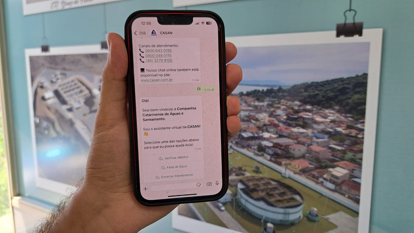 Além dos telefones, o serviço de WhatsApp também participará da substituição - Foto Acervo CASAN Companhia Catarinense de Águas e Saneamento