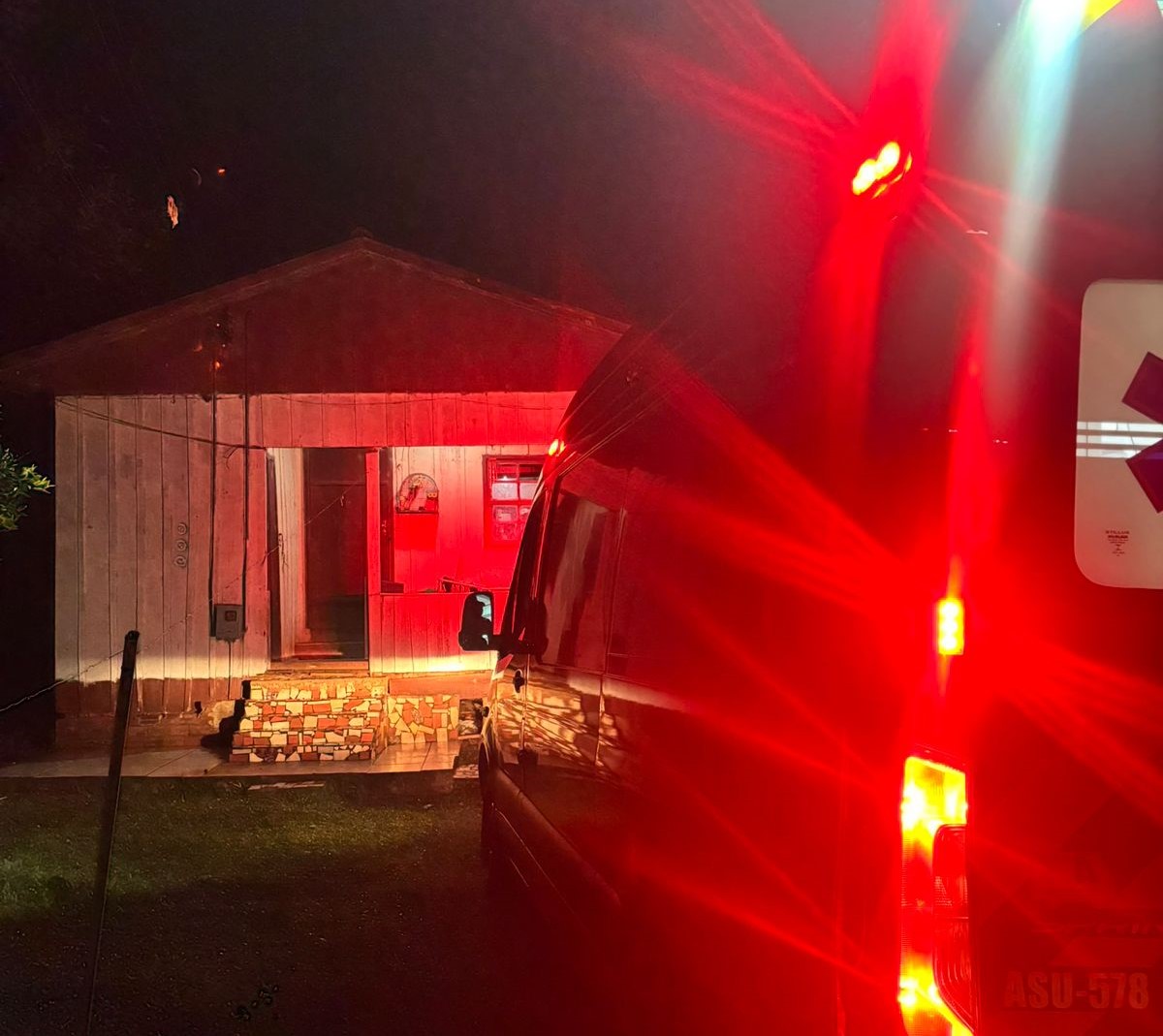 Acidente ocorreu em uma residência no interior de Cunha Porã - Foto Corpo de Bombeiros