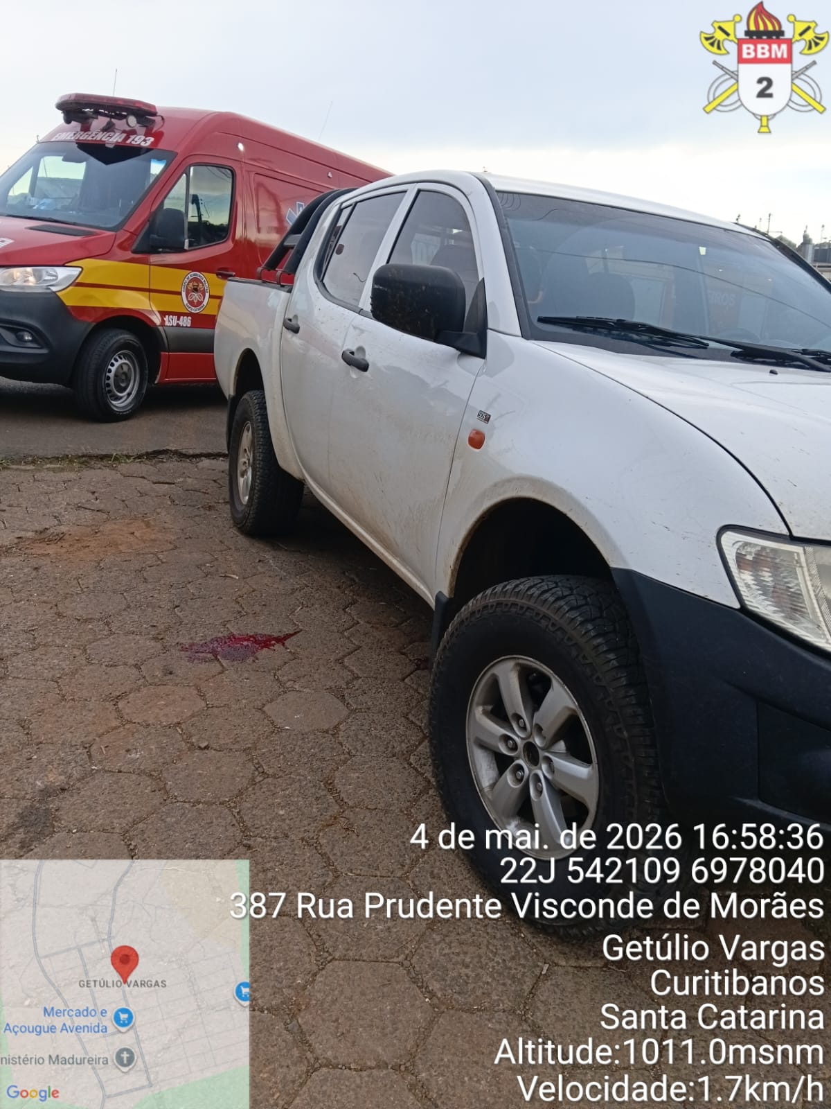 Vítima foi encontrada inconsciente e com suspeita de traumatismo cranioencefálico - Fotos Divulgação CBSC