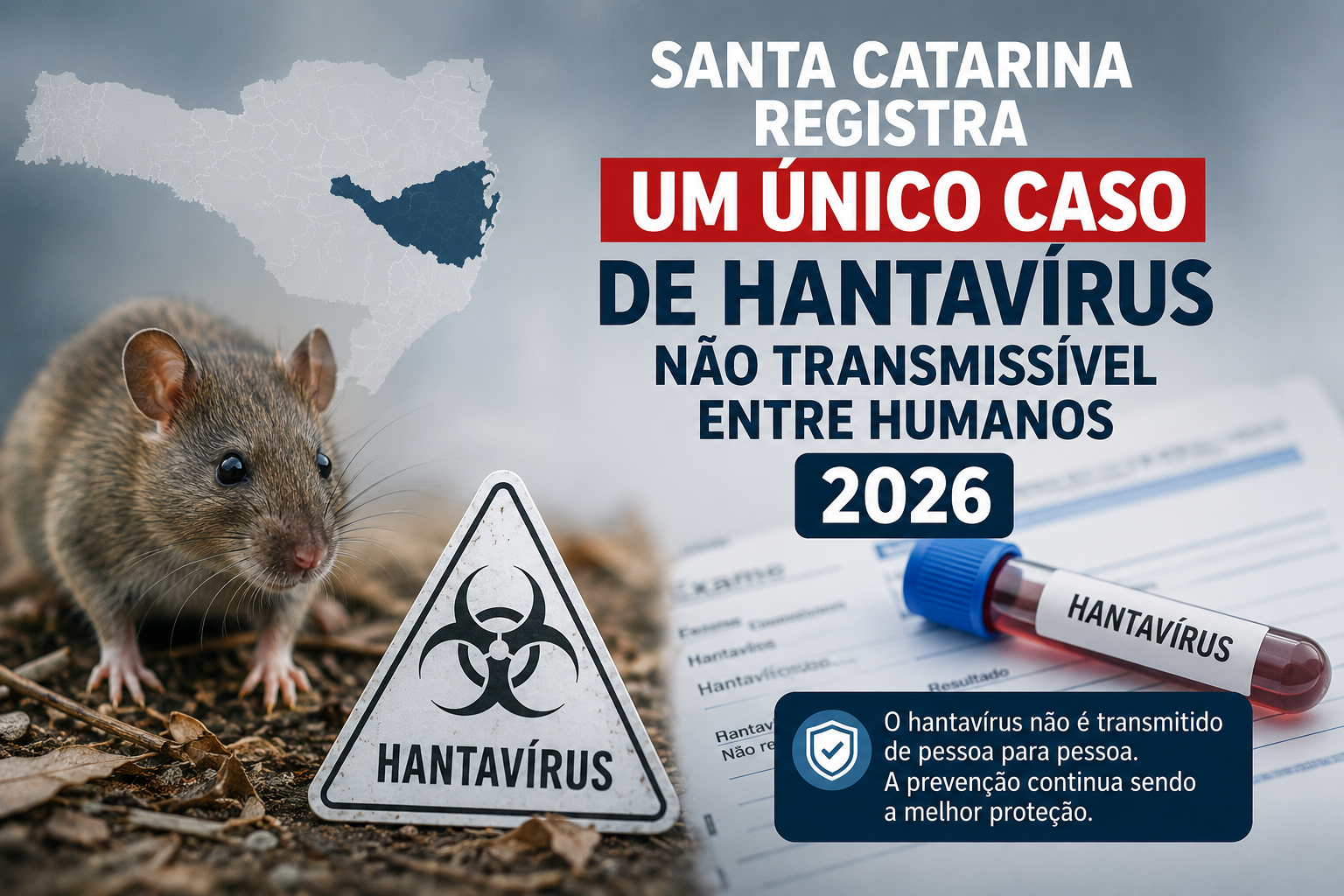 Com vigilância ativa, Santa Catarina registra um único caso de hantavírus não transmissível entre humanos em 2026