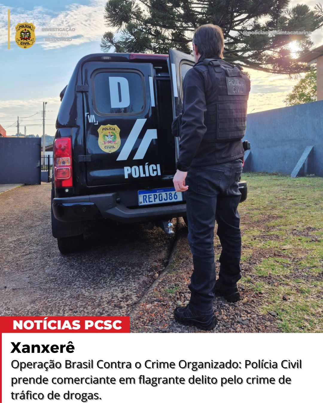 Homem é preso por tráfico de drogas em estabelecimento comercial de Xanxerê