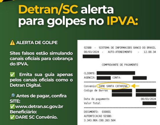 Detran/SC alerta para golpes com páginas falsas para pagamento do IPVA