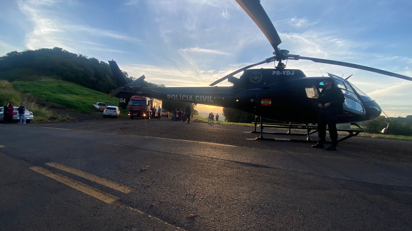 Saída de pista na SC-479 deixa duas pessoas feridas entre Ipuaçu e Entre Rios