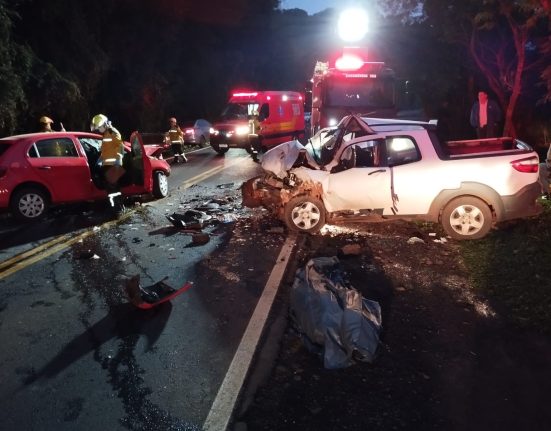 Motoristas dos veículos morreram após acidente na SC-160 -Foto Corpo de Bombeiros