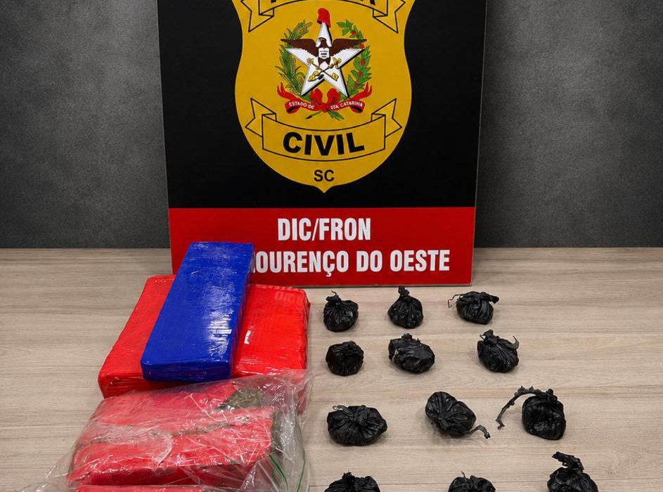 Casal é preso por suspeita de tráfico de drogas após perseguição em São Lourenço do Oeste