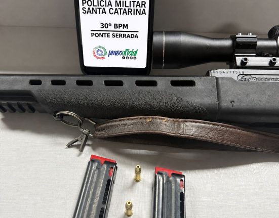 Arma e munições foram apreendidas - Foto Polícia Militar