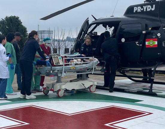 Paciente com AVC hemorrágico é transferida de helicóptero de Maravilha para Chapecó