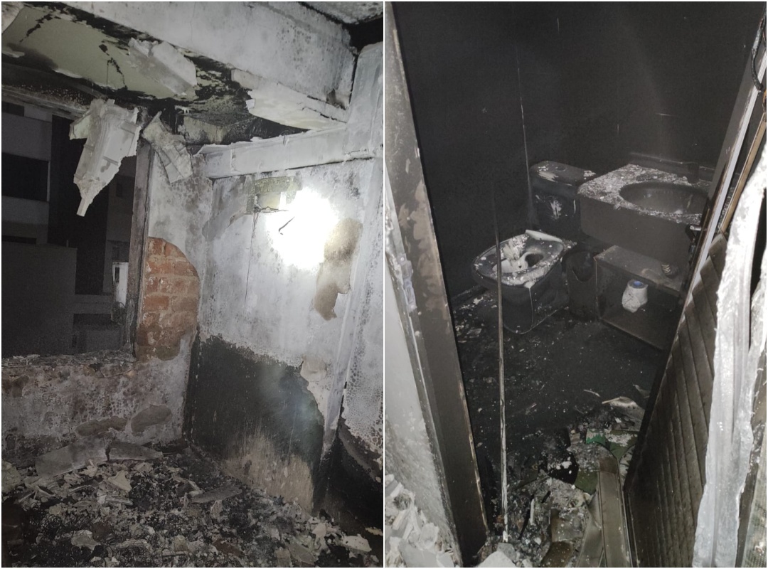 Fogo começou no início da madrugada desta segunda-feira - Foto Corpo de Bombeiros