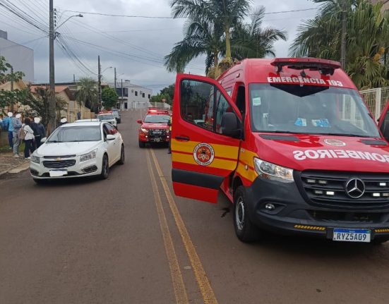 Atropelamento de adolescente registrado em Cunha Porã nesta segunda-feira - Foto Corpo de Bombeiros