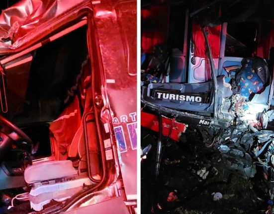 Motorista do ônibus ficou preso às ferragens e cerca de 18 pessoas ficaram feridas - Fotos 6º Batalhão de Bombeiros Militar e Divulgação ND Mais