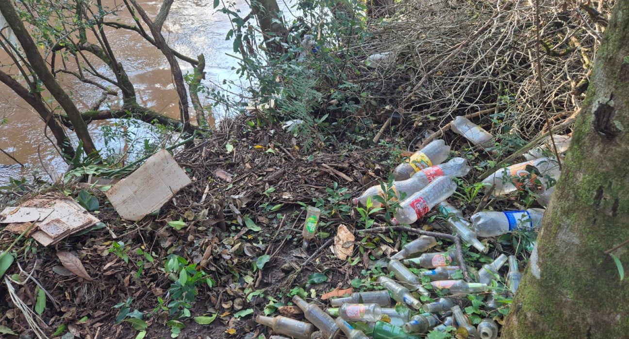 Lixo às margens de rio preocupa moradores em São Domingos