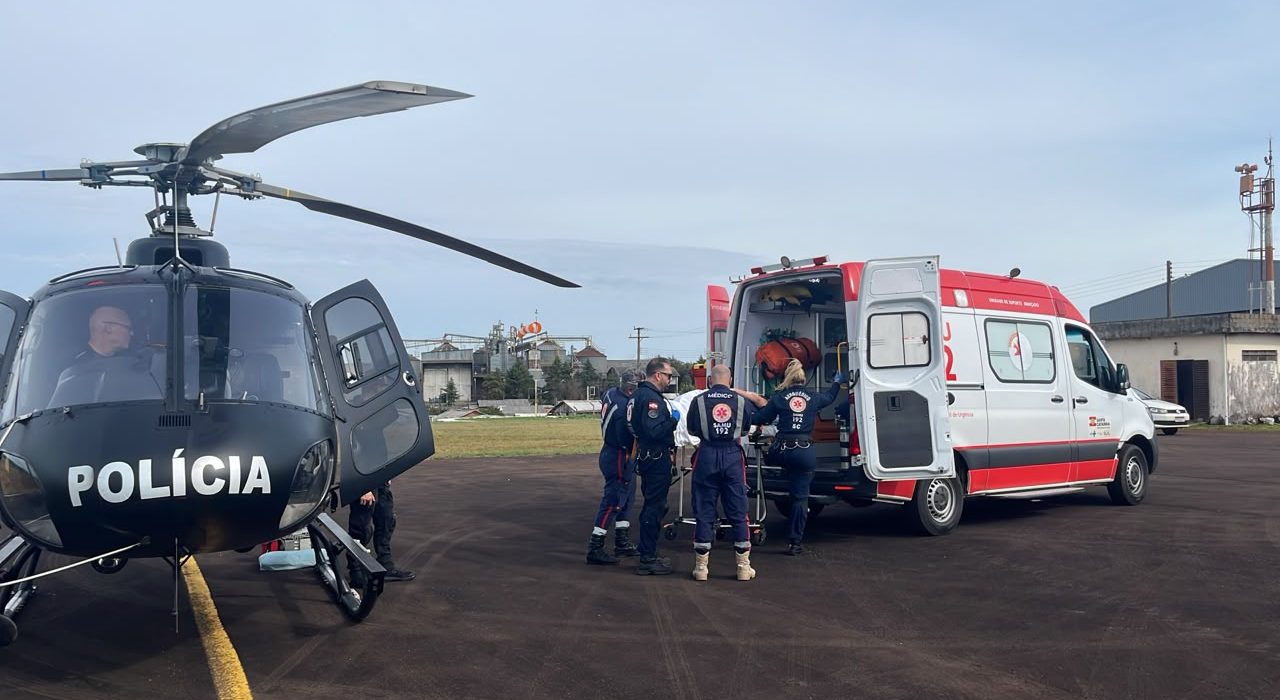 Operação do SAER-Fron e do SAMU Aeromédico garantiu transporte rápido até o Hospital Regional do Oeste, referência no atendimento cardiológico - Fotos SAER-Fron