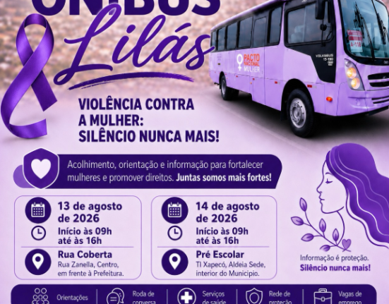 Ônibus Lilás levará serviços e orientações às mulheres em Ipuaçu - Foto Prefeitura de Ipuaçu