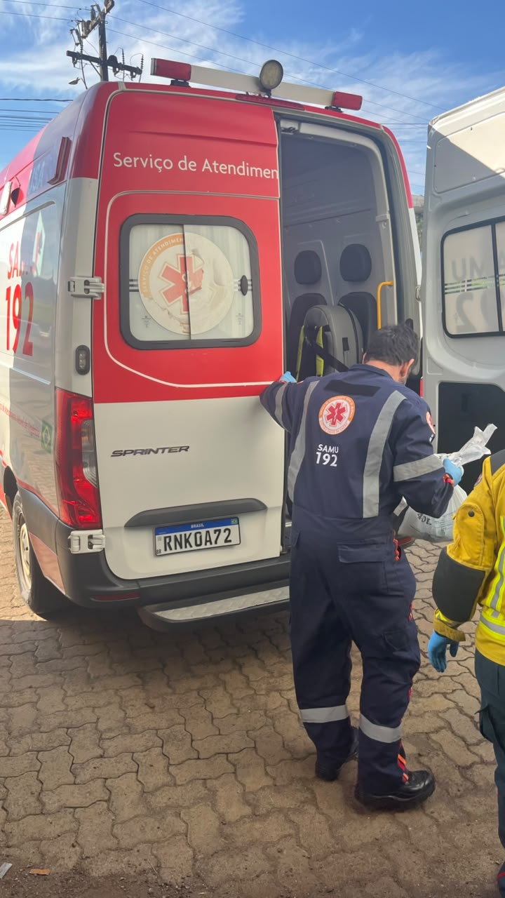 Trabalhador é socorrido em estado grave após acidente de trabalho em Cordilheira Alta