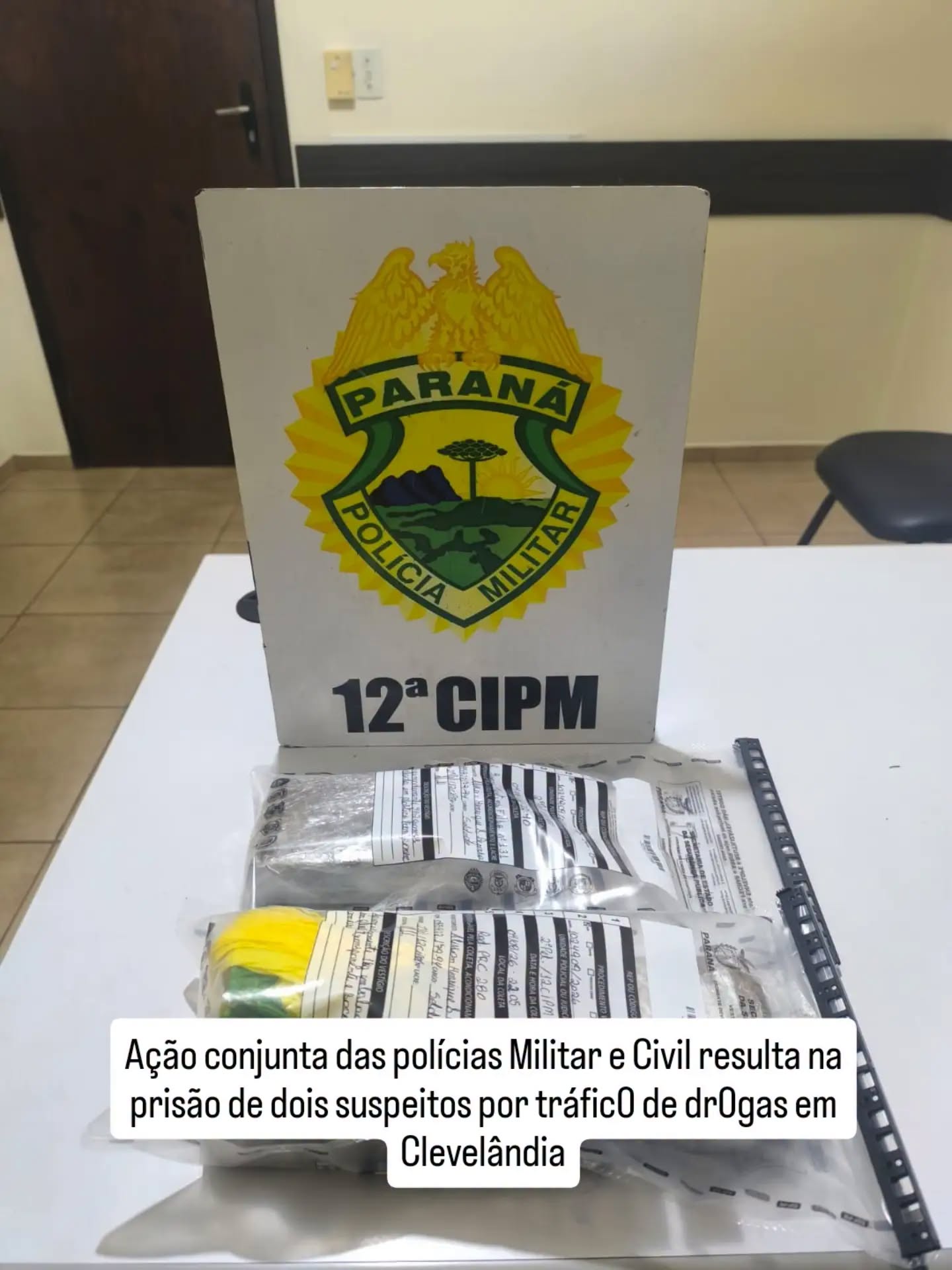 Ação conjunta resulta na prisão de dois suspeitos por tráfico de drogas em Clevelândia