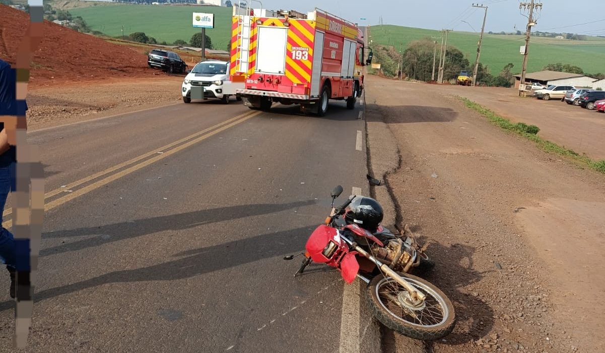 Motociclista fica ferido em acidente na SC-155 em Abelardo Luz