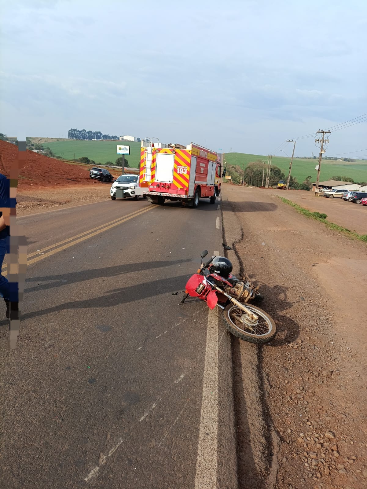 Motociclista fica ferido em acidente na SC-155 em Abelardo Luz