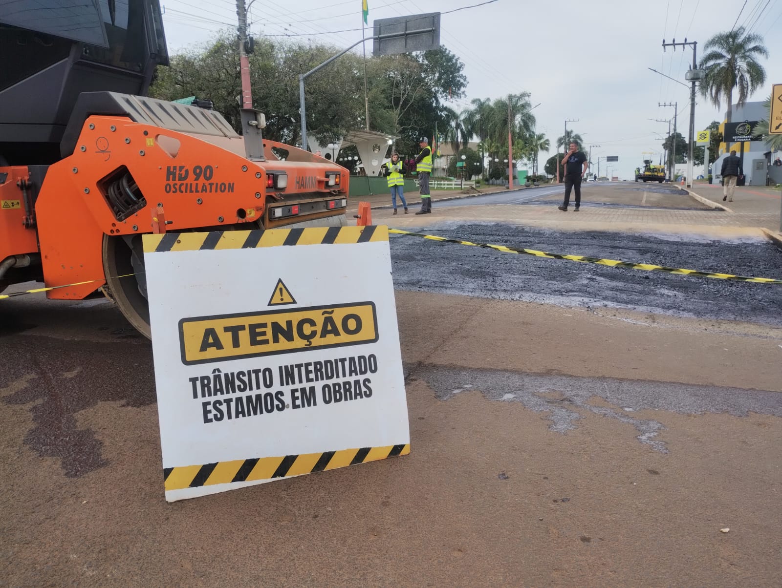 Obras no centro de São Domingos