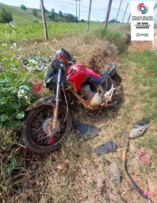 Motociclista fica ferida em acidente em Xanxerê