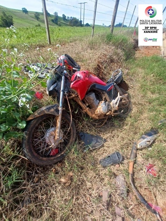 Motociclista fica ferida em acidente em Xanxerê