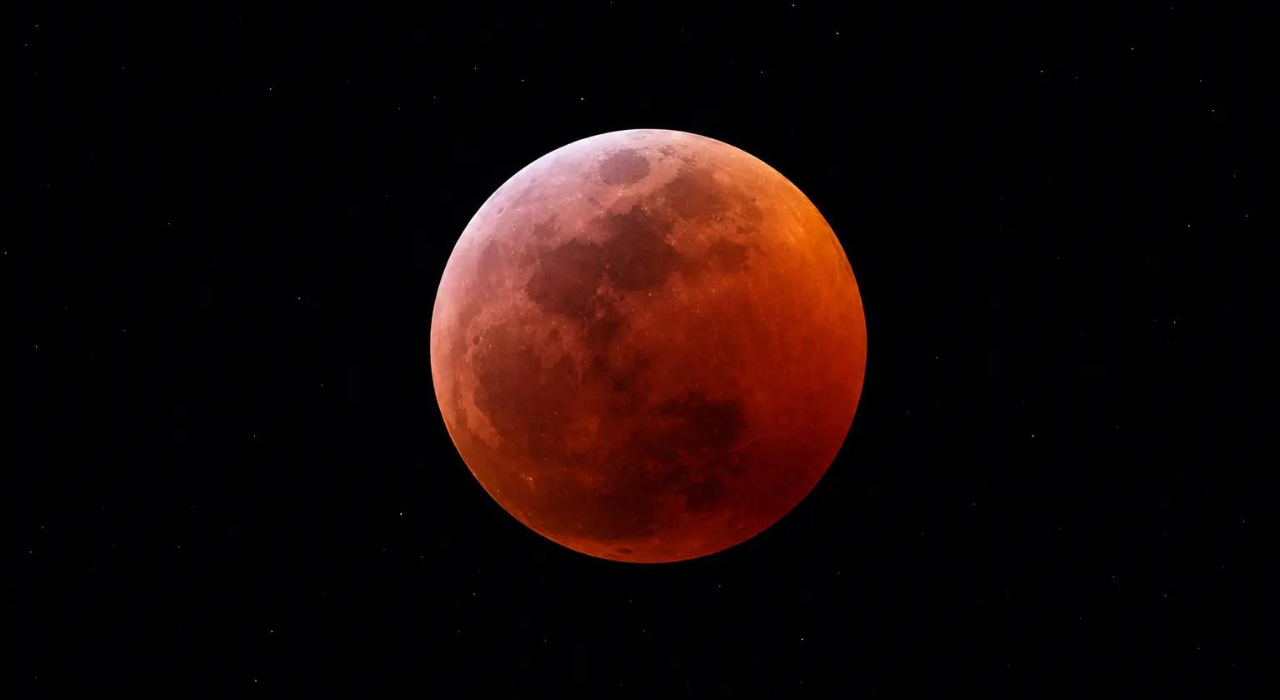 Eclipse lunar transforma a madrugada desta sexta-feira em espetáculo no céu - Foto Divulgação Click Xaxim