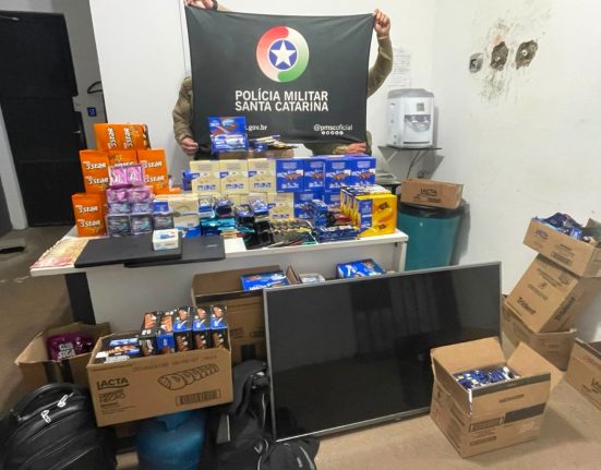 Mercadorias foram furtadas de um caminhão estacionado - Foto Polícia Militar