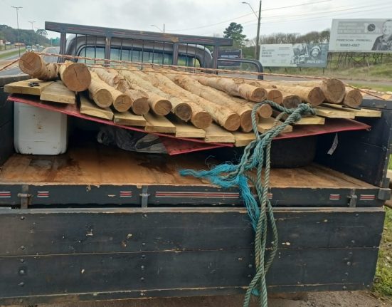 Ocupantes abandonaram a picape e tentaram fugir a pé, mas foram presos - Foto PRF