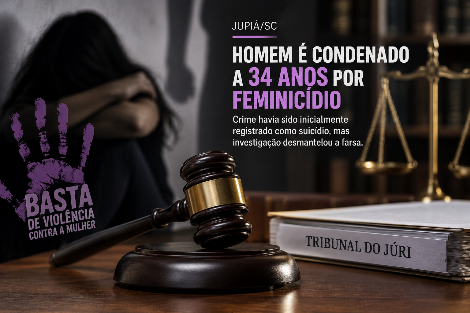 Investigação desmonta versão de suicídio e homem é condenado por feminicídio em Jupiá