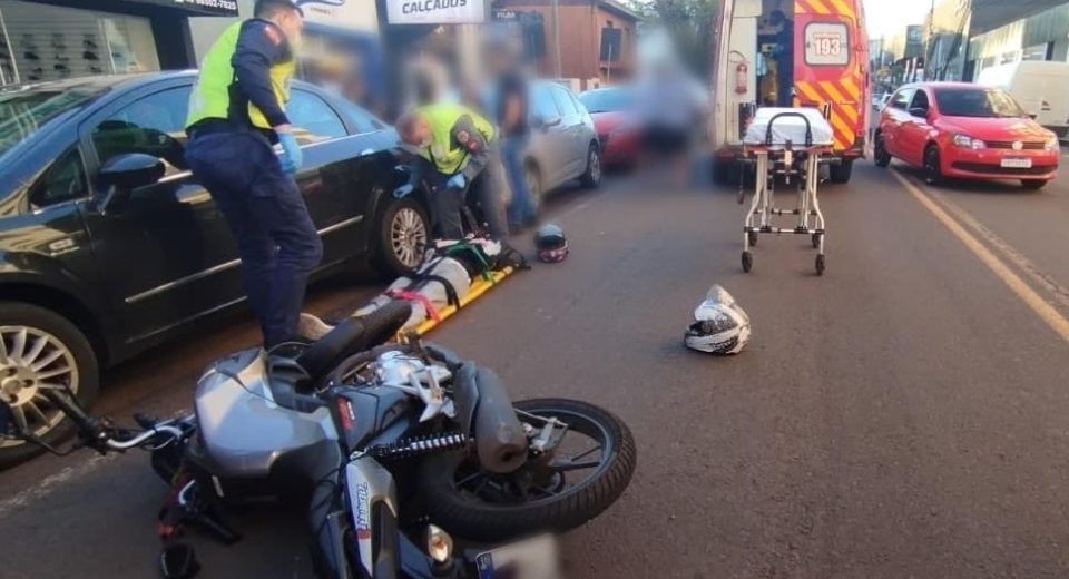 Acidente ocorreu no Centro de Xanxerê - Foto Corpo de Bombeiros