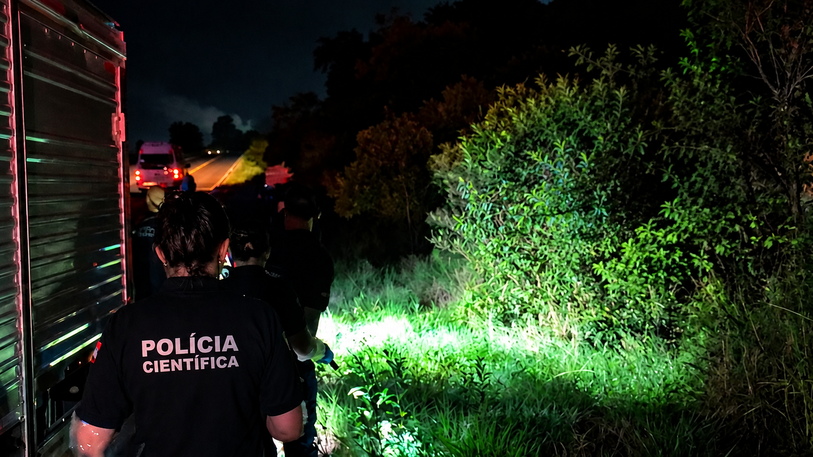 Jovem foi encontrado morto em um córrego às margens da SC-484 - Foto Alexandre Madoglio NDTV RECORD e ND Mais